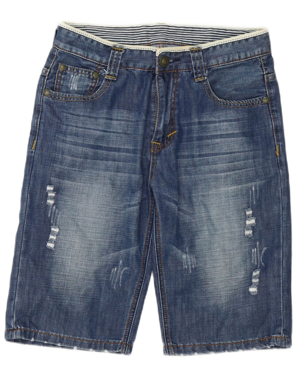 Vintage herre distressed denim shorts W32 Medium Blue Cotton
