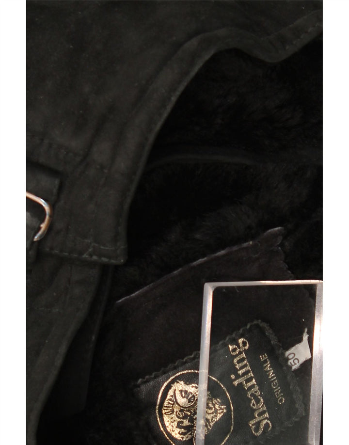Vintage Herre Shearling Jacket IT 50 Large Black Shearling