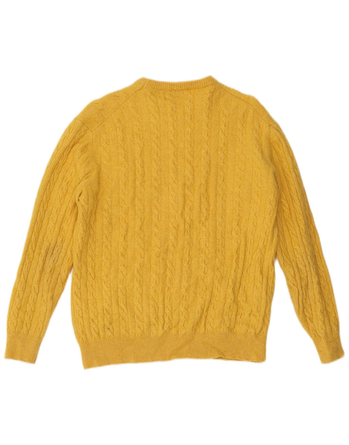 Vintage herre rund hals sweater lille gul jomfruuld