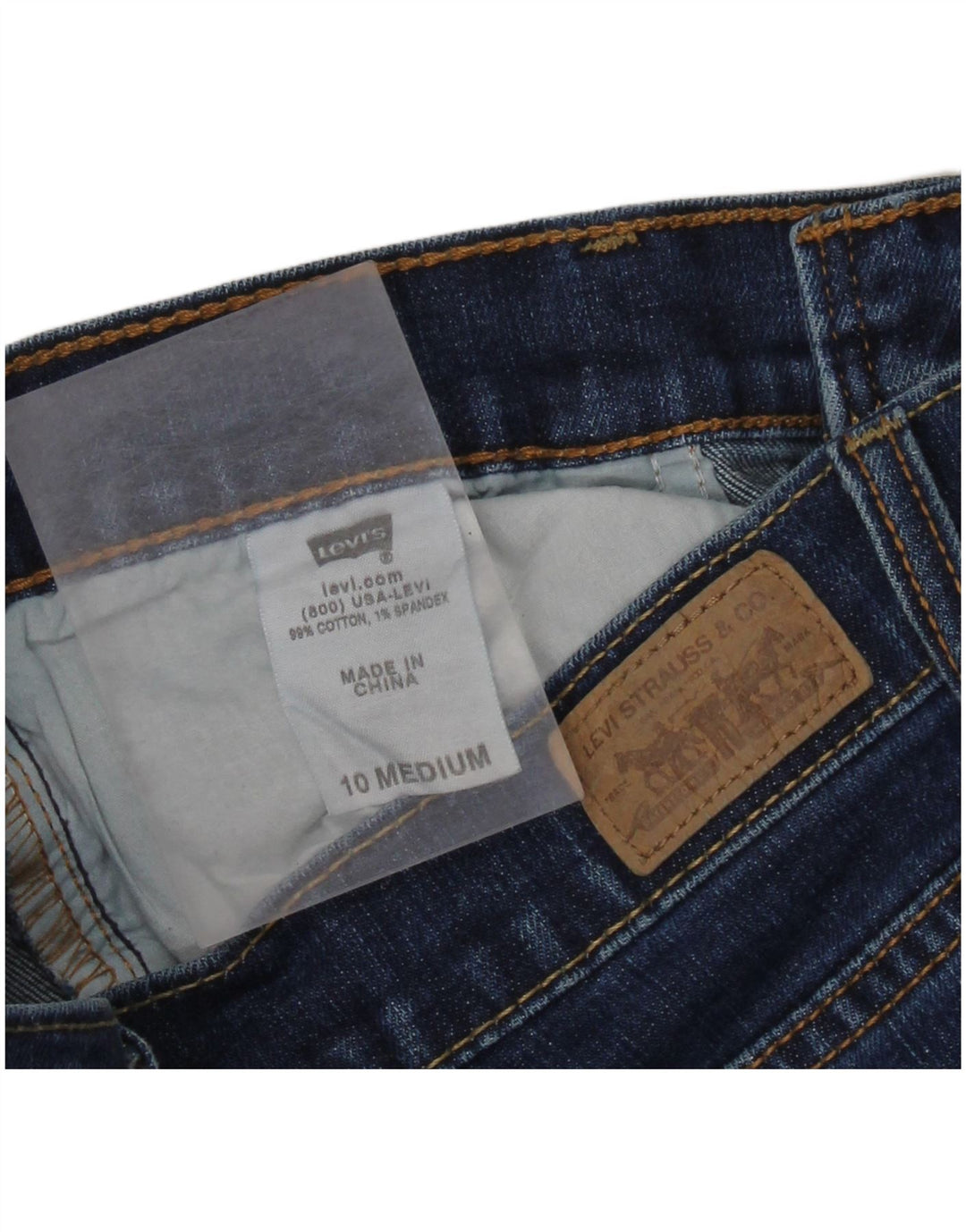 LEVI'S Dame 505 Straight Jeans US 10 Large W30 L30 Blå Bomuld