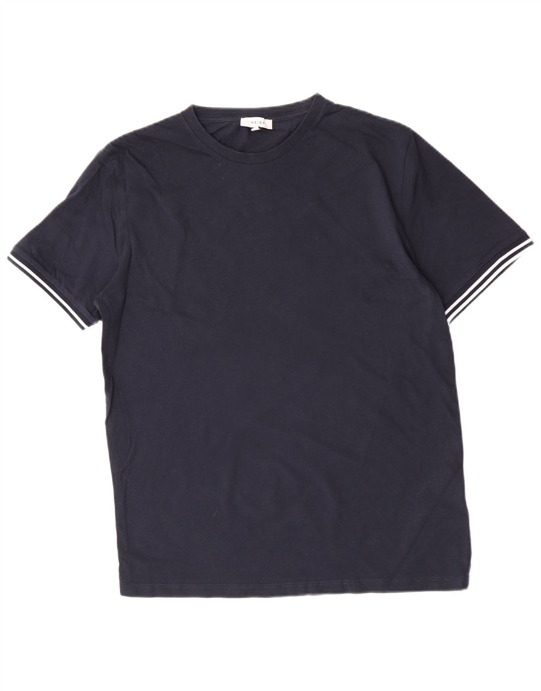 Reiss Herre T-Shirt Top Stor Marineblå Bomuld