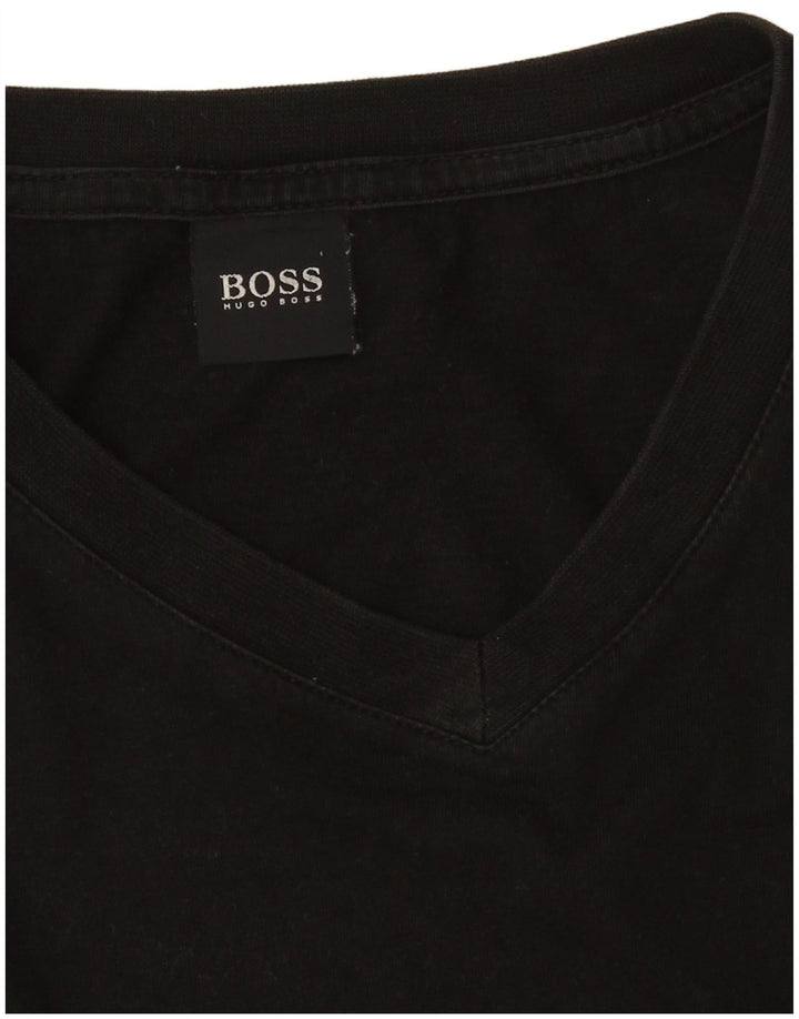 HUGO BOSS Herre T-Shirt Top Lille Sort Bomuld