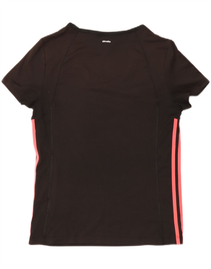 Adidas Dame Climalite T-Shirt Top UK 16/18 Stor Sort Polyester