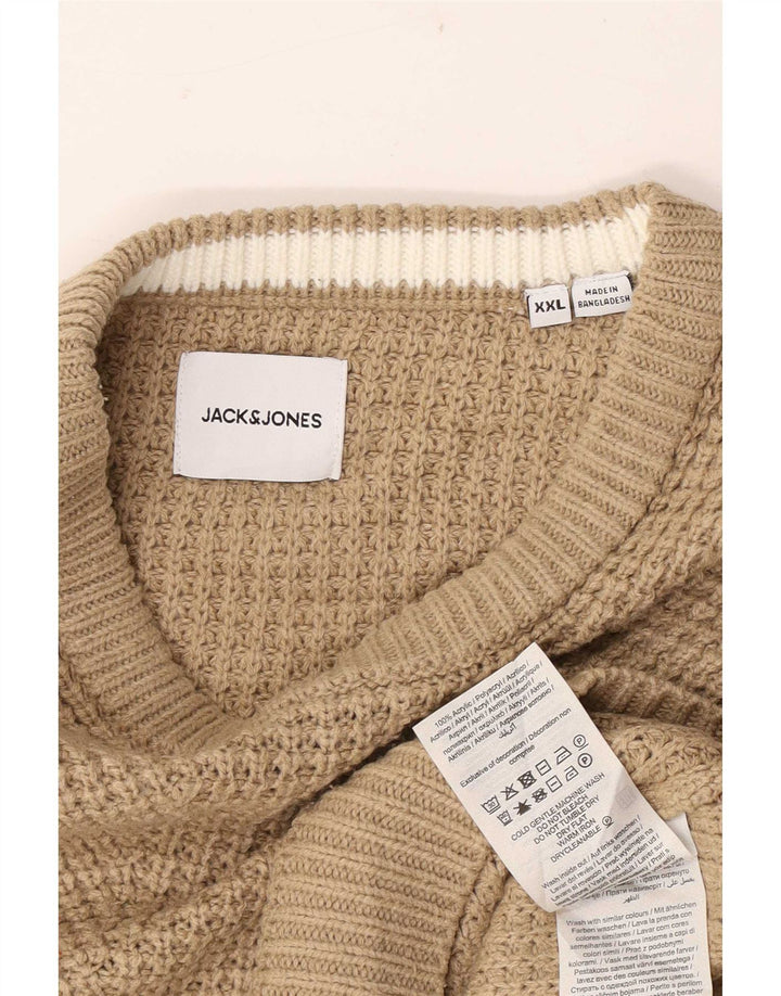 Jack & Jones herre rund hals sweater 2XL beige akryl