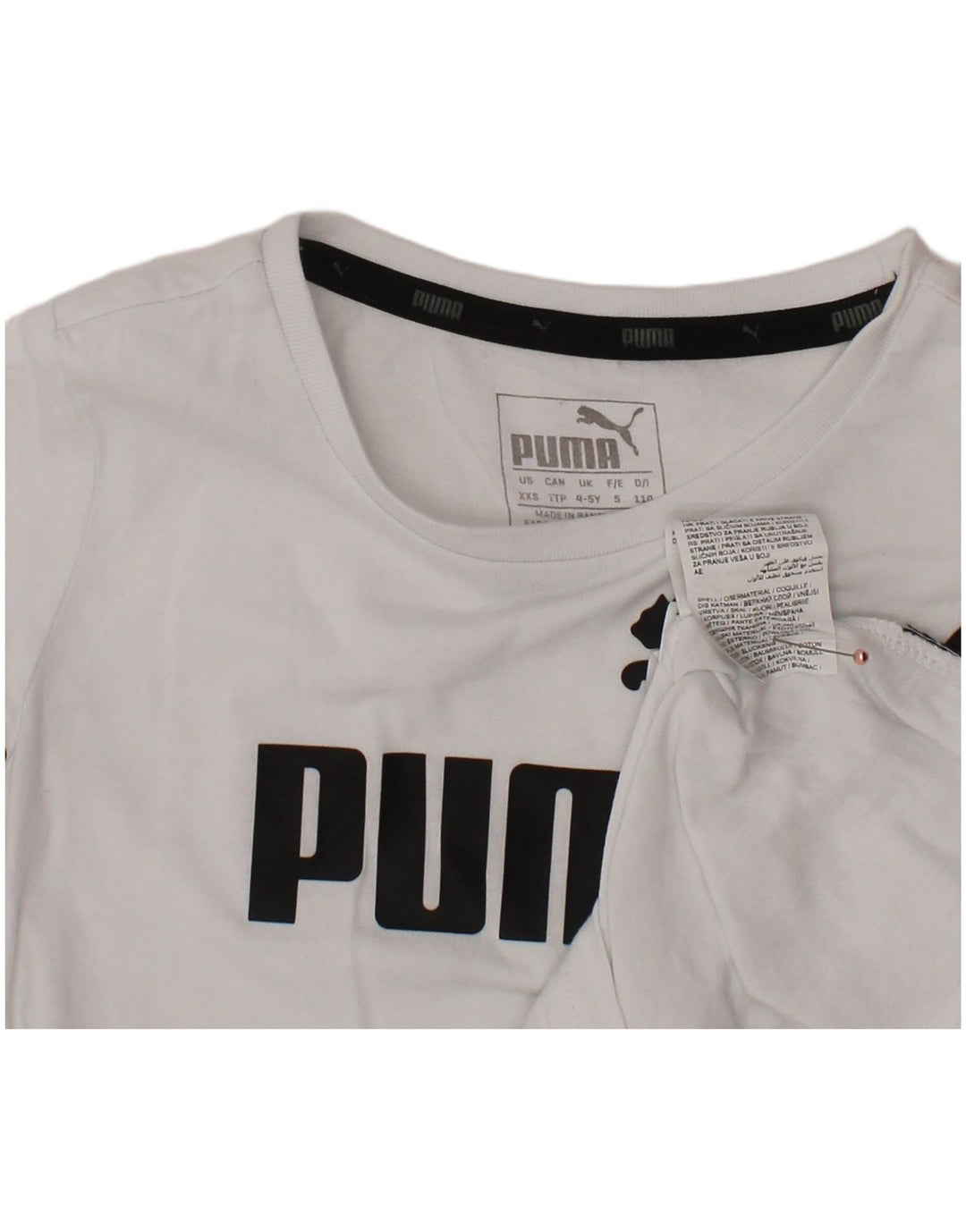 PUMA drenge grafisk t-shirt top 4-5 år hvid bomuld