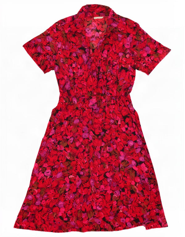 Klassikere kvinders tekjole UK 16 Large Pink Floral Polyester