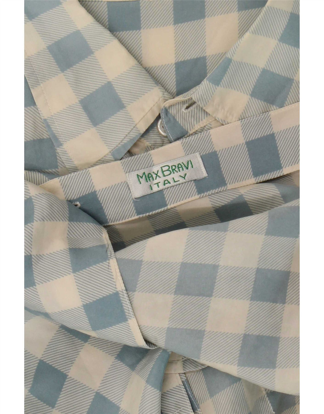 Vintage kortærmet herreskjorte stor blå ternet