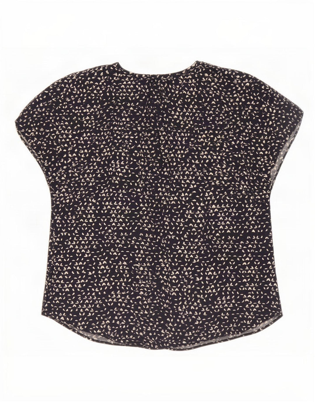 Jigsaw Damebluse Top UK 12 Medium Navy Blue Spotted Viscose