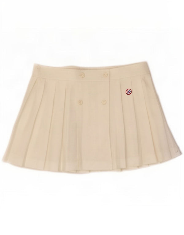 Vintage Dame Mini plisseret nederdel EU 40 Medium W30 Hvid