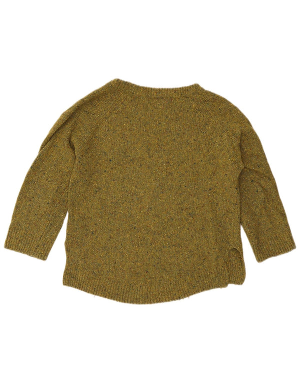 Massimo Dutti Dame Boat Neck Jumper Sweater UK 10 Small Khaki Flecked