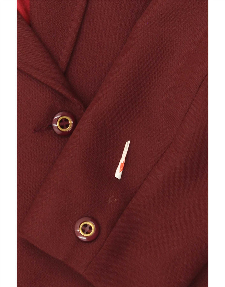 El Encore Dame 3-knaps blazerjakke UK 14 Medium Burgundy Polyester