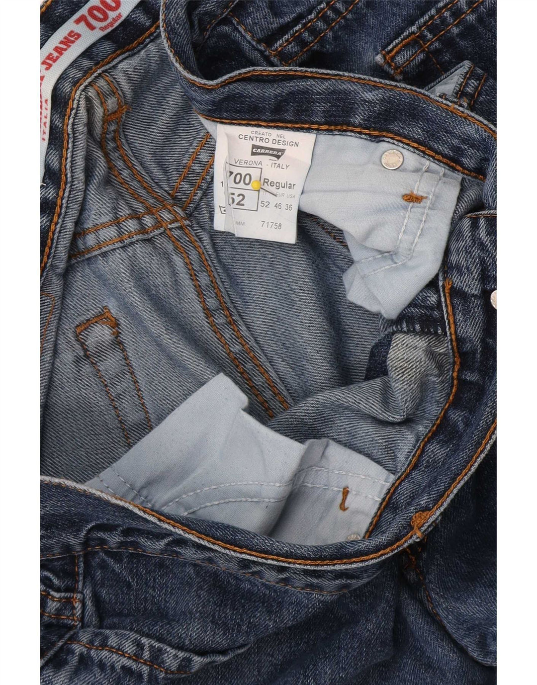 Carrera Mens 700 Regular Straight Jeans W36 L30 Blue Cotton