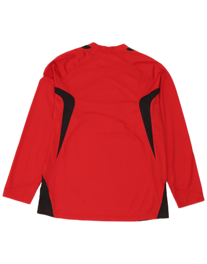 Nike Herre Top Langærmet UK 42/44 Large Red Colourblock Polyester