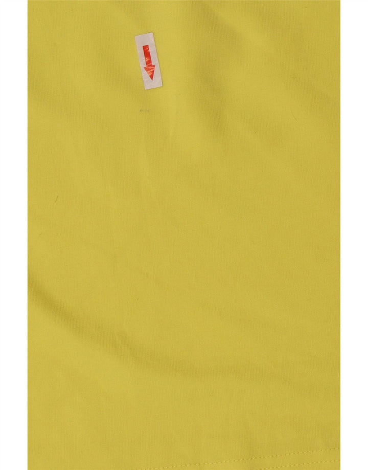 Fila Womens Crop Grafisk Top Langærmet UK 14 Medium Gul Bomuld