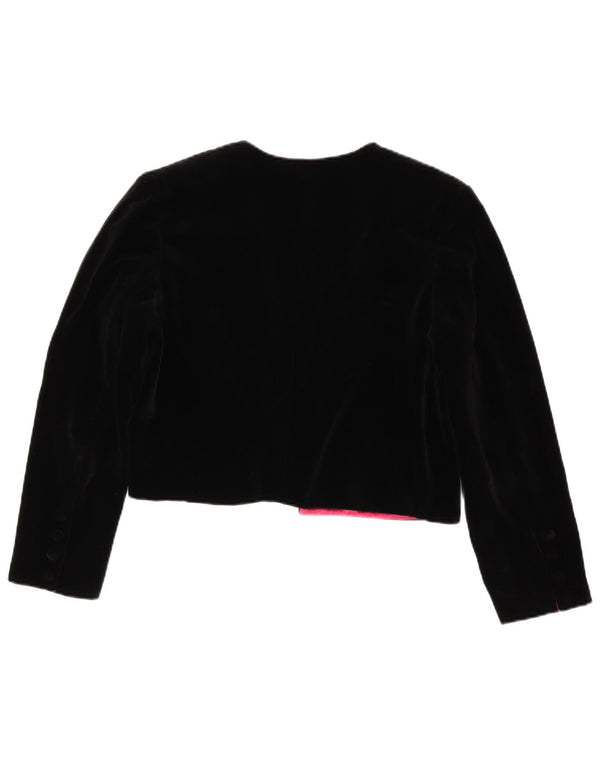 Luisa Spagnoli Dame Open Bolero Jacket IT 44 Medium Sort Bomuld