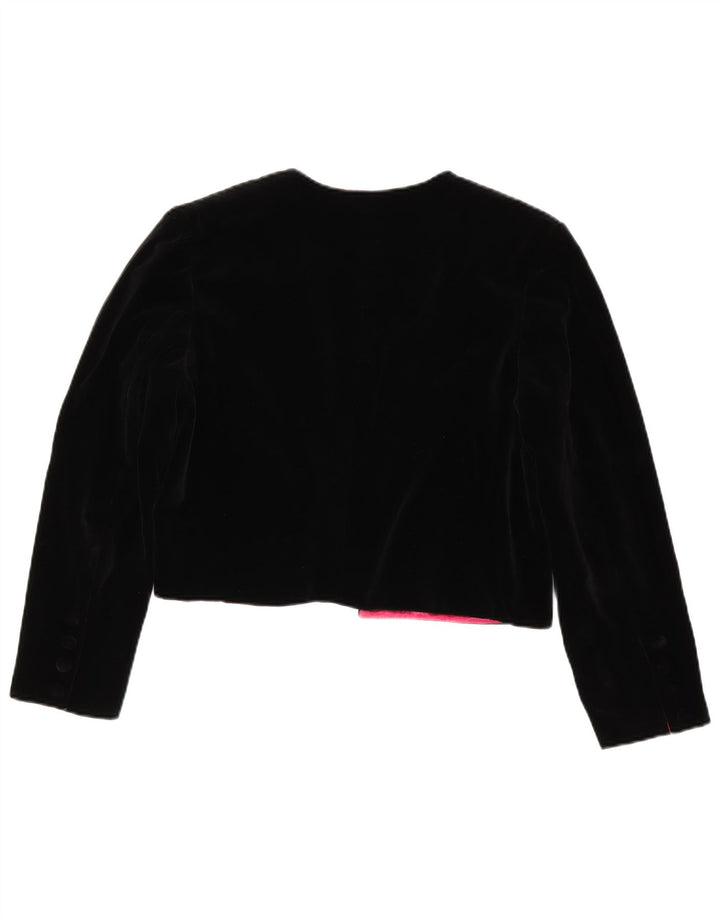Luisa Spagnoli Dame Open Bolero Jacket IT 44 Medium Sort Bomuld