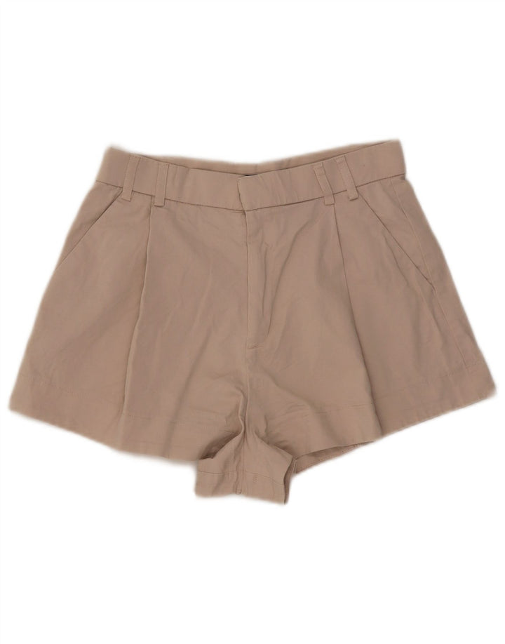 Zara Womens High Waist Pegged Hot Pants Medium W28 Beige Bomuld
