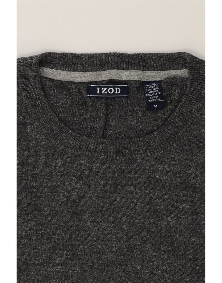 IZOD Mens Crew Neck Jumper Sweater Medium Grey Flecked Cotton Vintage Izod and Second-Hand Izod from Messina Hembry 