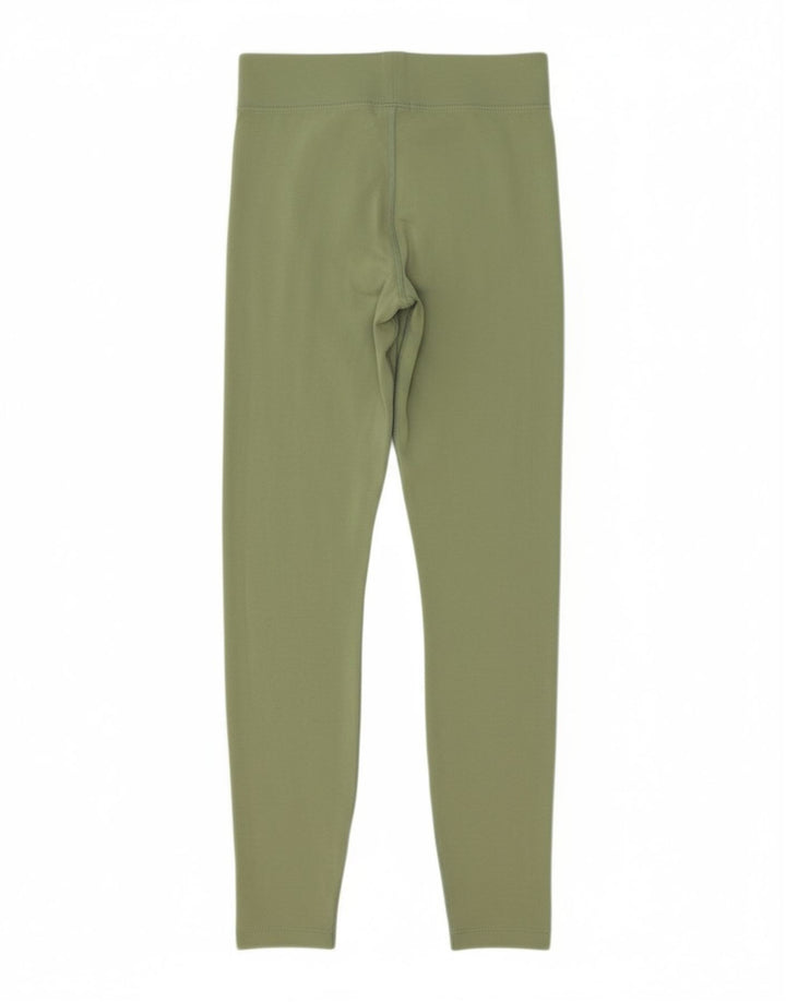 NIKE Womens Graphic Leggings UK 8 Small  Green Cotton