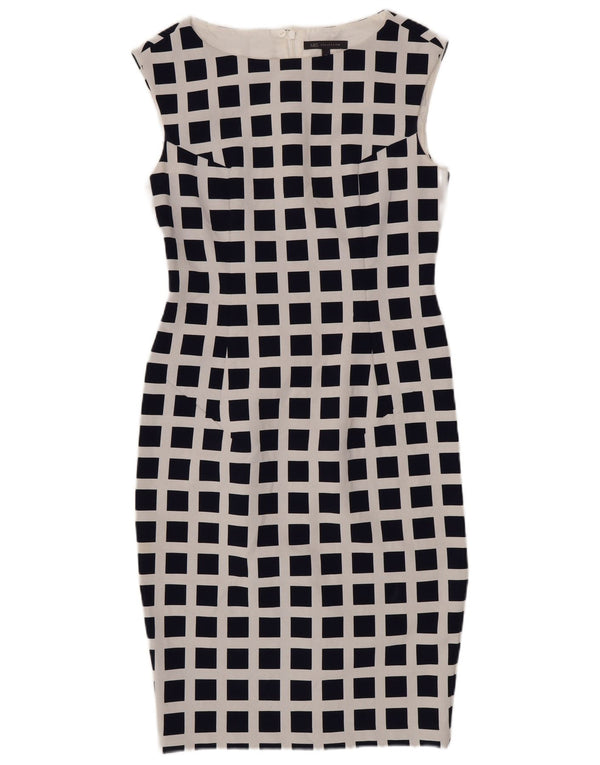 Marks & Spencer Dame Ærmeløs Bodycon Dress UK 10 Small Navy Blue Check