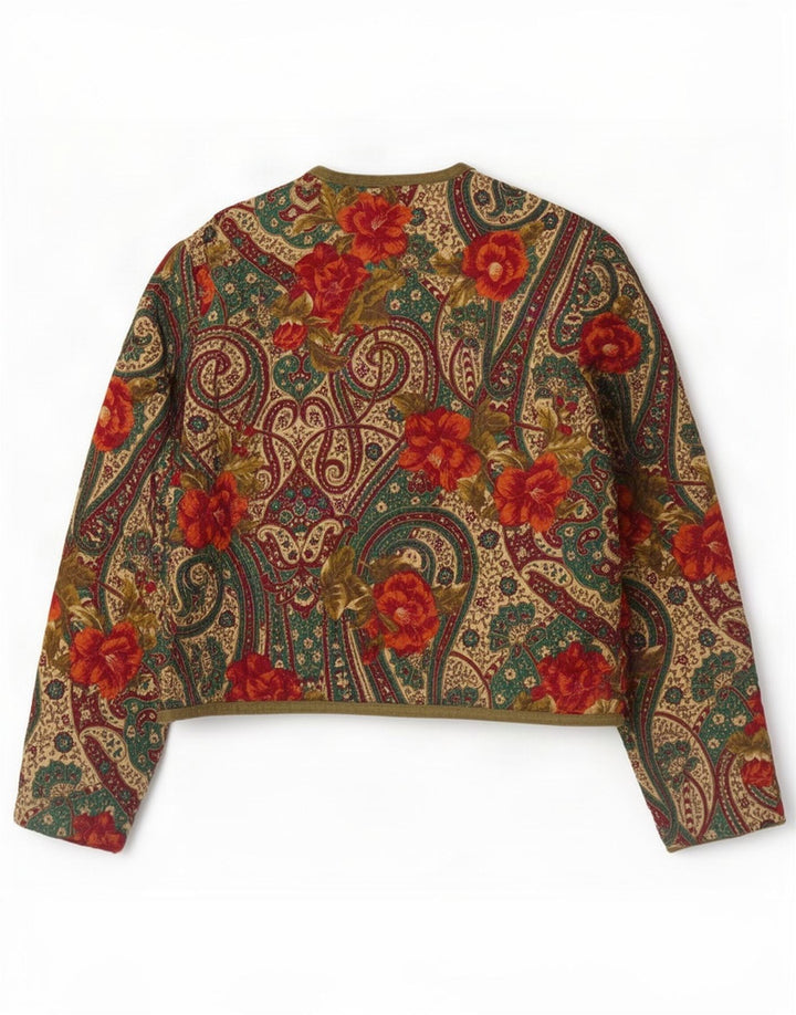 Vintage Dame Bomber Jacket UK 14 Medium Multicolored Paisley