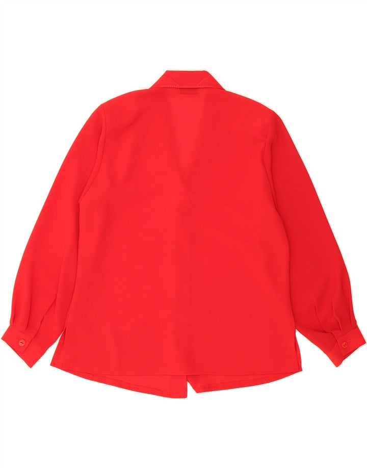 VINTAGE Womens Shirt Blouse UK 14 Large Red Polyester Vintage Vintage and Second-Hand Vintage from Messina Hembry 