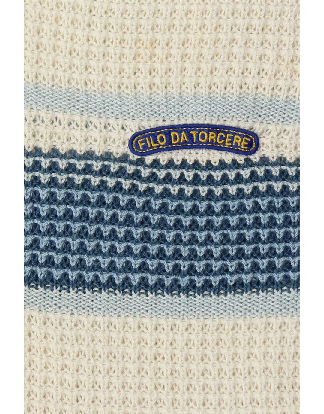 Vintage herre V-hals sweater stor hvid farveblok