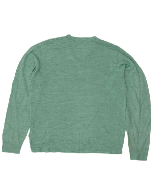 MARKS & SPENCER Herre V-hals sweater Medium Grøn Akryl