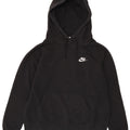 NIKE Womens Crop Oversized Hoodie Jumper UK 14 Medium Black Cotton