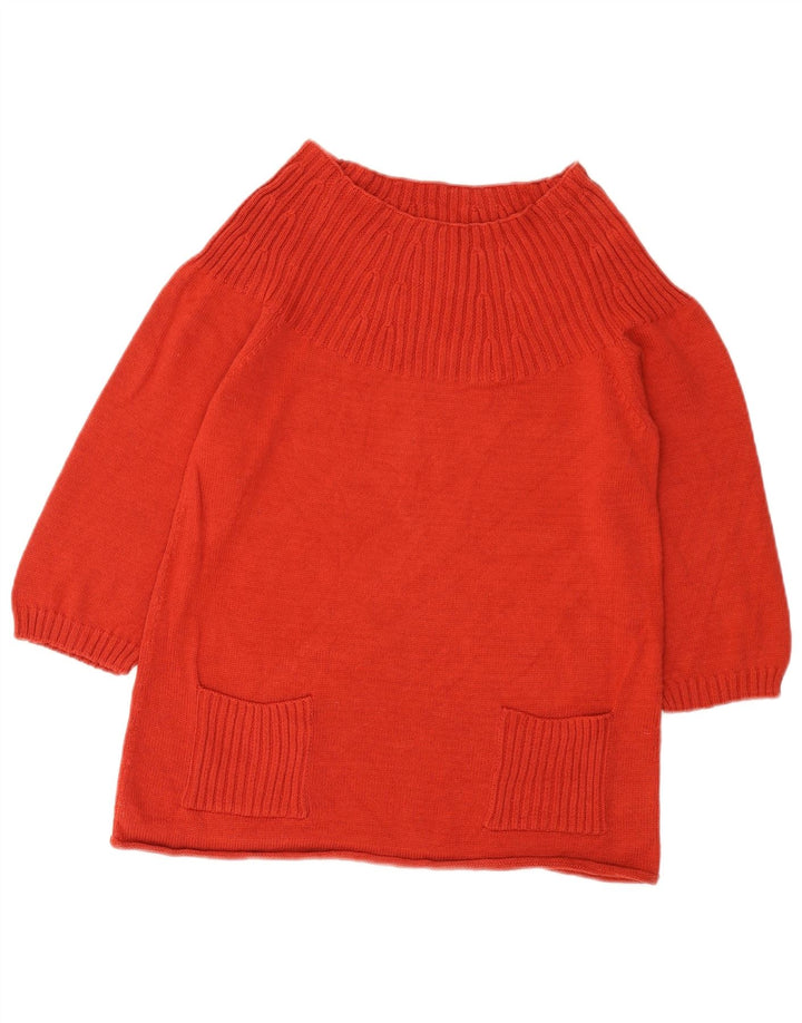 Marks & Spencer Dame Crop Boat Neck Jumper Sweater UK 12 Medium Red