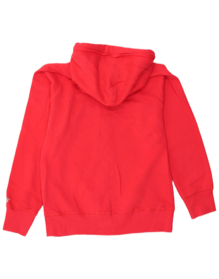 HOLLISTER Grafisk hættetrøje med lynlås til kvinder UK 16 Large Red