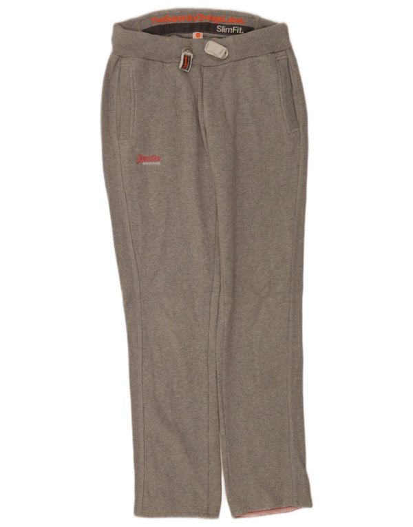 Superdry Slim Fit træningsdragtsbukser til kvinder UK 4 XS Grå Flecked Bomuld