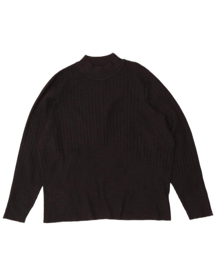 Marks & Spencer Dame Turtle Neck Jumper Sweater UK 24 4XL Sort Viscose