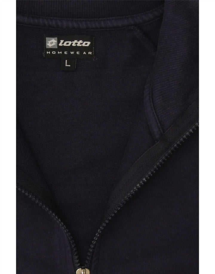 LOTTO Mens Graphic Tracksuit Top Jacket Large Navy Blue Cotton Vintage Lotto and Second-Hand Lotto from Messina Hembry 