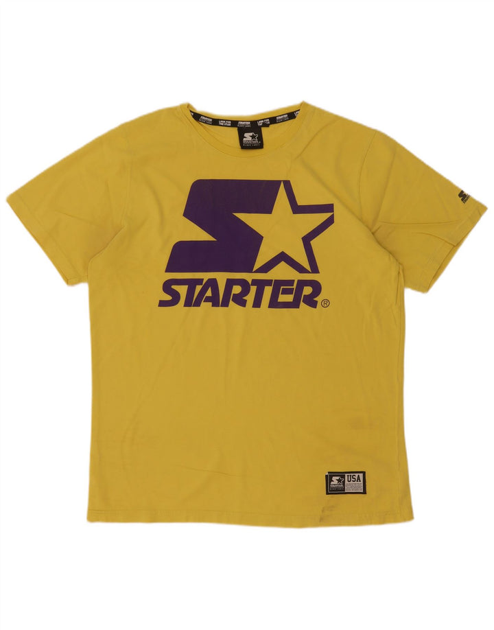 Starter Herre Grafisk T-Shirt Top Stor Gul Bomuld