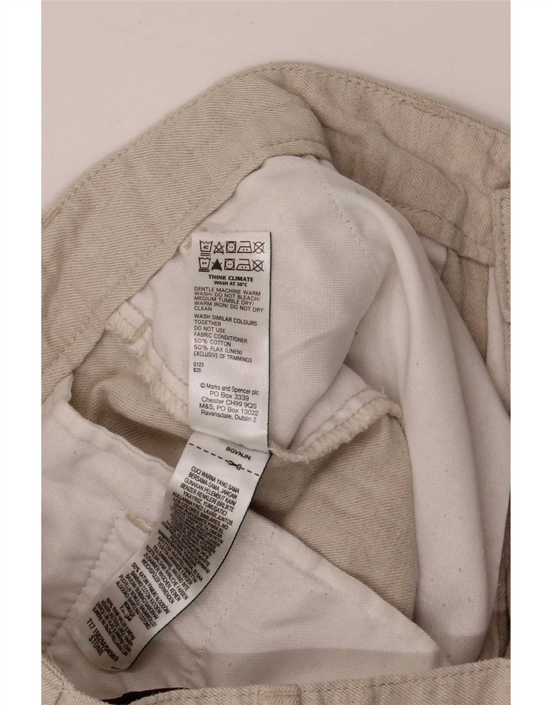 Marks & Spencer Chino Shorts til mænd Large W34 Grey Flax