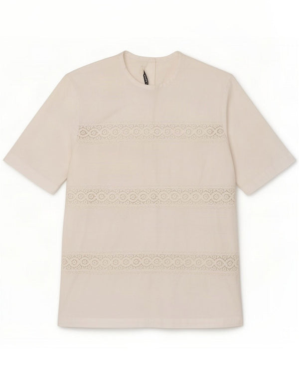 Naracamicee Damebluse Top UK 12 Medium White Cotton