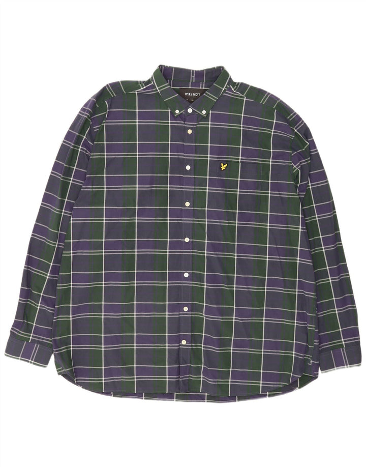 Lyle & Scott herreskjorte 3XL marineblå ternet bomuld