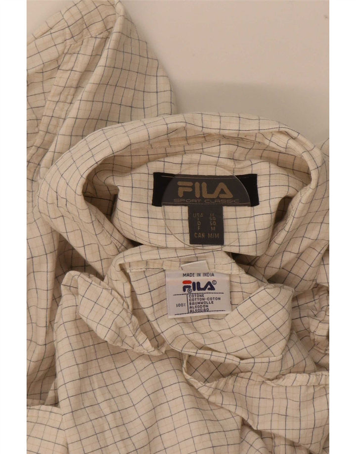 Fila Herreskjorte Medium Beige Ternet bomuld