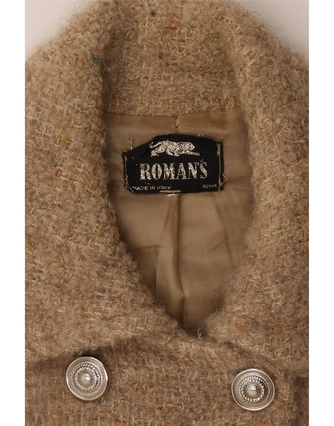 Roman's Womens Pea Coat UK 10 Small Beige Flecked Uld