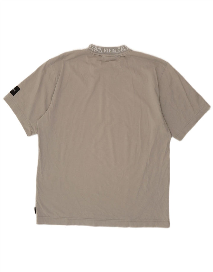 Calvin Klein Herre grafisk T-shirt Top mellemgrå bomuld
