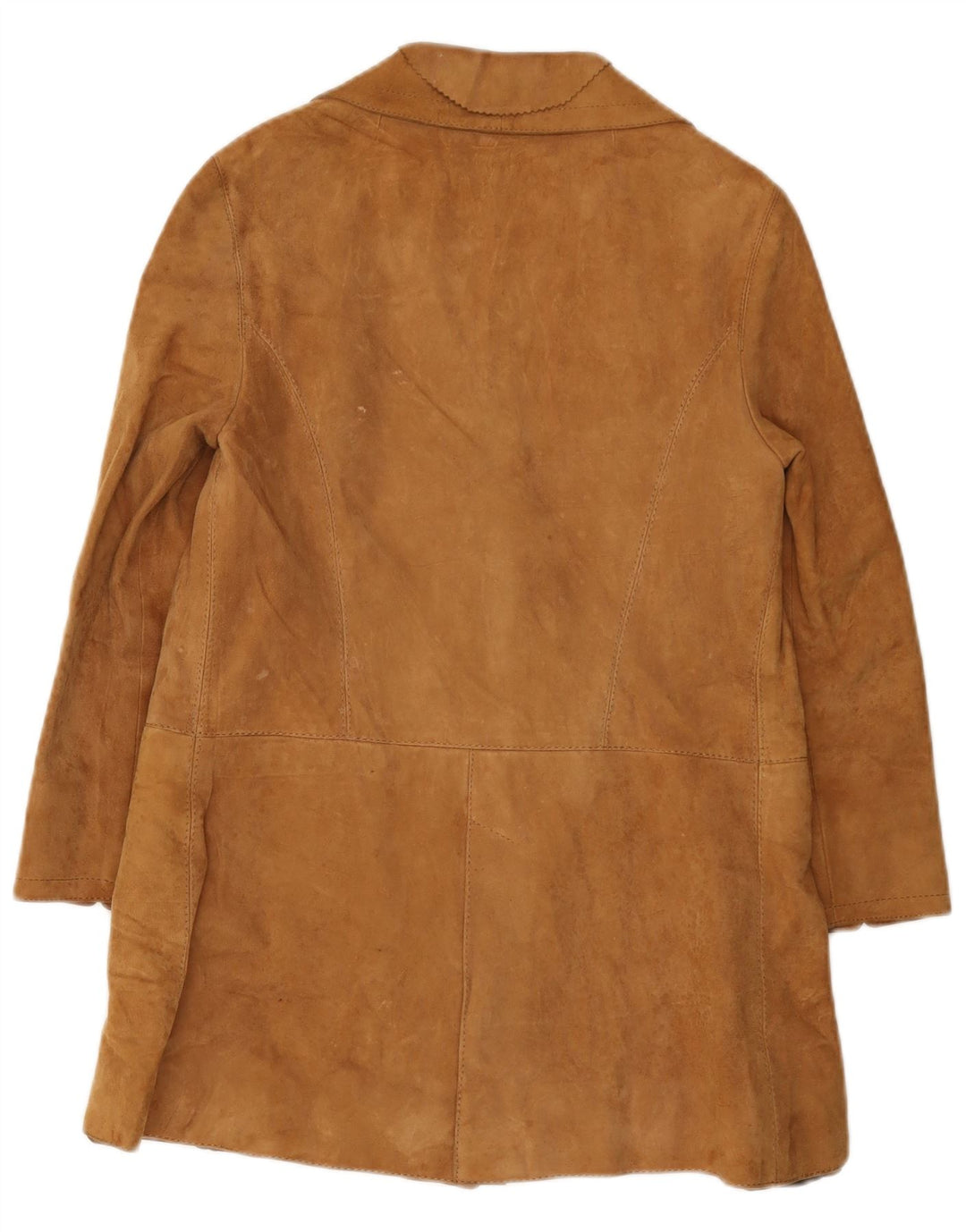 Vintage dame ruskind 3-knaps blazerjakke UK 12 Medium Beige