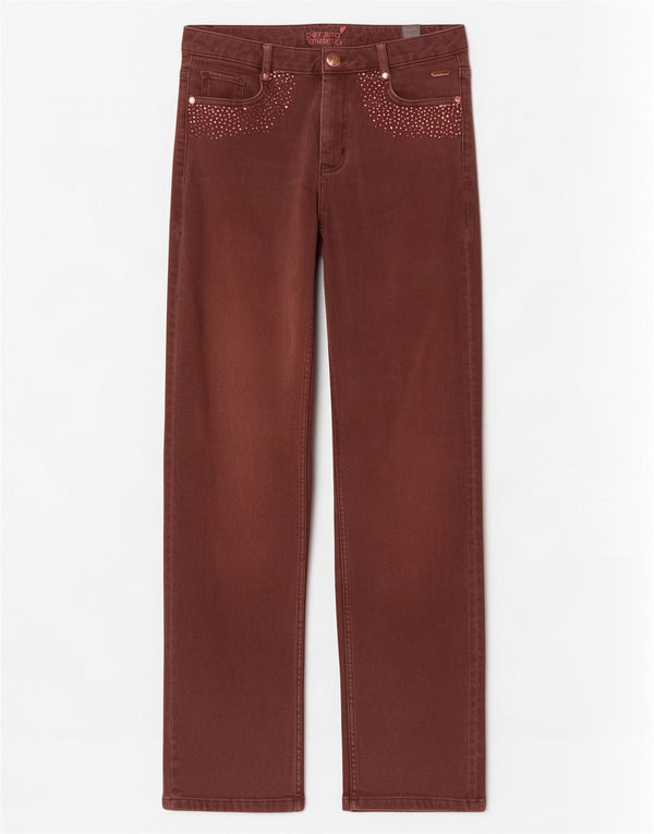 Marks & Spencer Lige fritidsbukser til kvinder UK 10 Small W28 L27 Brun