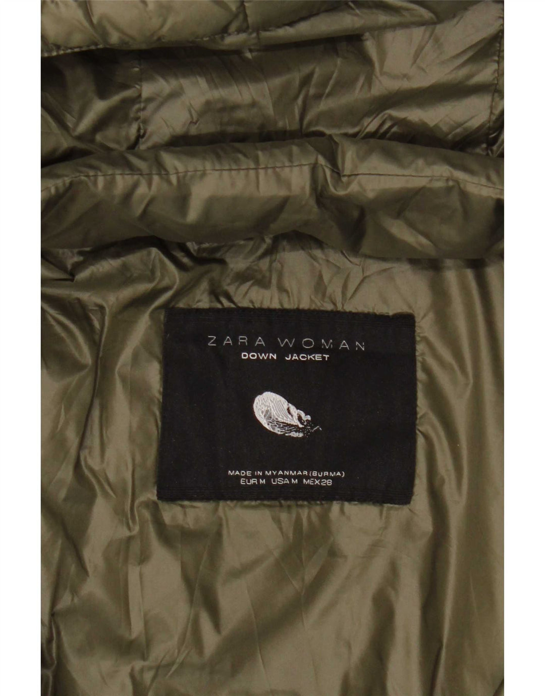 Zara hættejakke til kvinder UK 12 Medium Khaki Colourblock