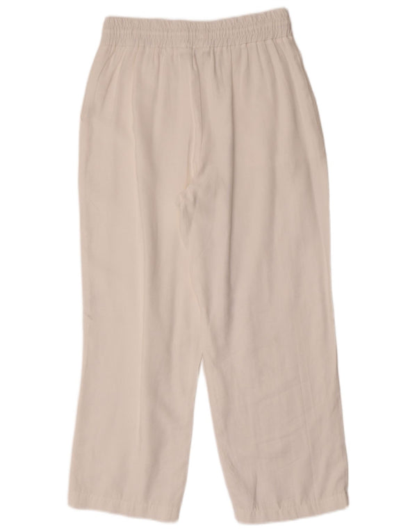 Zara Womens Cropped Trousers Small W26 L25 White Modal