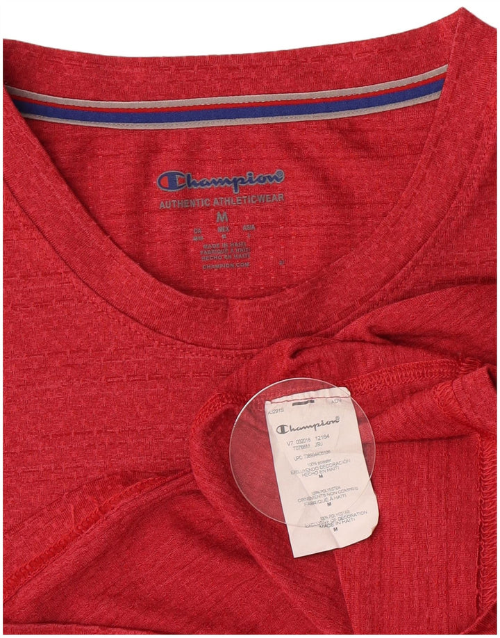 Champion Herre T-Shirt Top Medium Rød Polyester