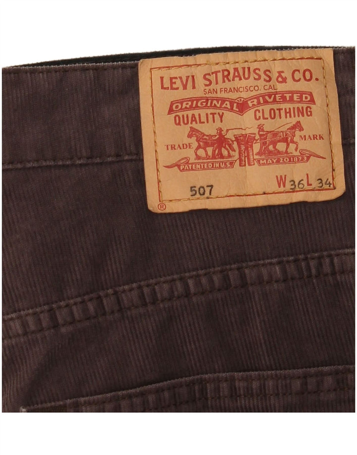 LEVI'S Herre 507 Bootcut fløjlsbukser W36 L34 Brun bomuld