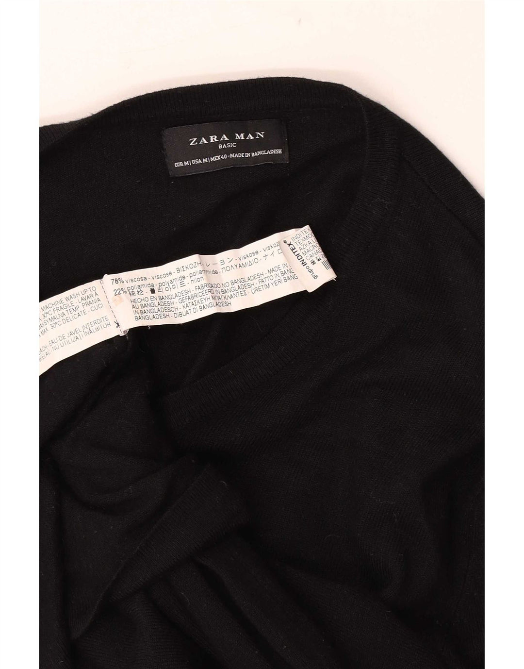 Zara Herre V-hals sweater Medium Sort Viscose