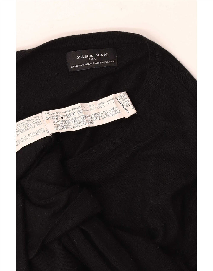 Zara Herre V-hals sweater Medium Sort Viscose