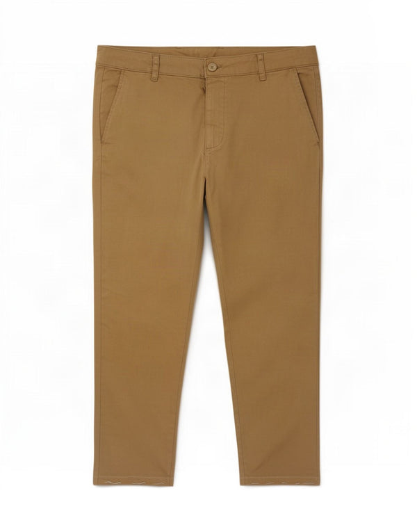 Zara Herre Slim Chino Bukser EU 42 Large W32 L27 Khaki Bomuld